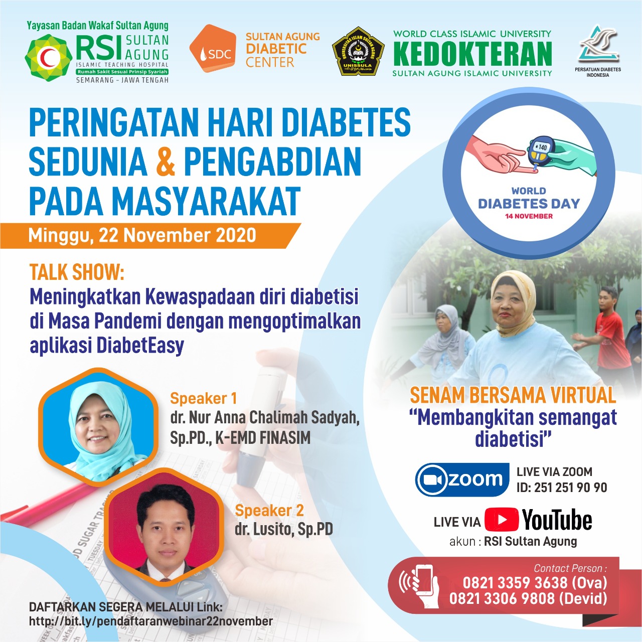 Webinar dan Senam Bersama Virtual 22 Nopember 2020 – diabetEasy